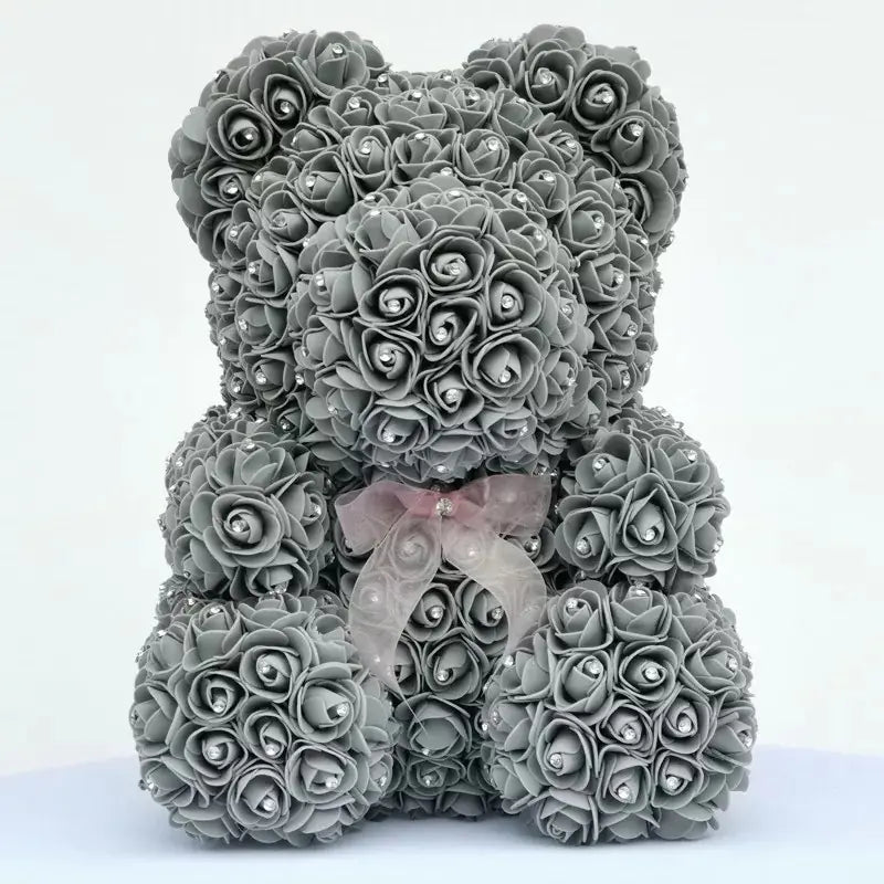 Rose Bear with Foam Flowers - Eternal Gift Teddy Bear