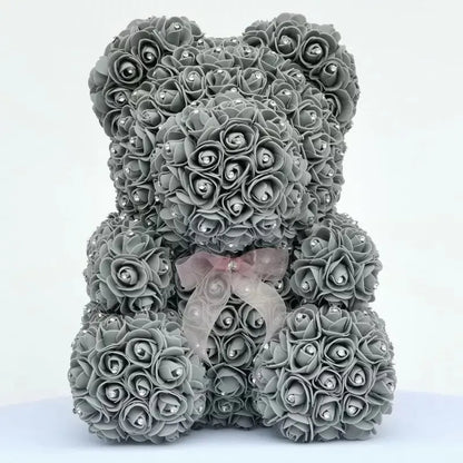 Rose Bear with Foam Flowers - Eternal Gift Teddy Bear