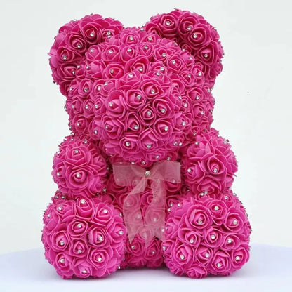 Rose Bear with Foam Flowers - Eternal Gift Teddy Bear