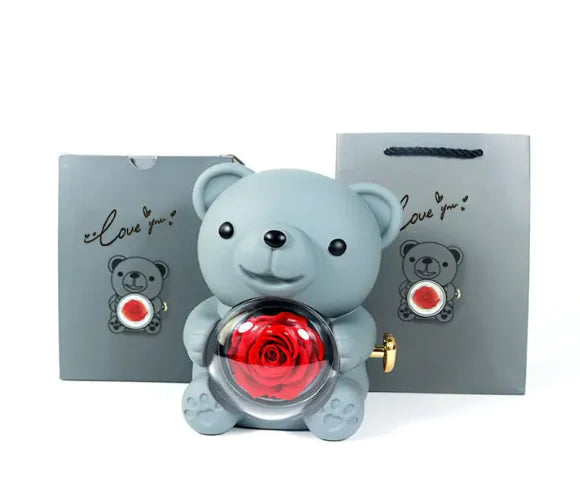 Eternal Rose Teddy Bear Gift Box
