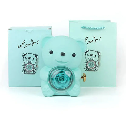 Eternal Rose Teddy Bear Gift Box