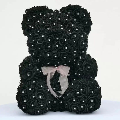 Rose Bear with Foam Flowers - Eternal Gift Teddy Bear