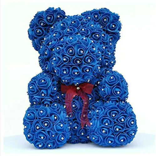 Rose Bear with Foam Flowers - Eternal Gift Teddy Bear